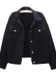Women'S Basic Button Down Denim Jean Jacket Coat