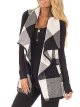 Plaid Vest Women Lapel Open Front Sleeveless Cardigan Outerwear With Pockets