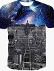Men'S Galaxy Graphic T-Shirt Print Short Sleeve Daily Tops Royal Blue/Sports